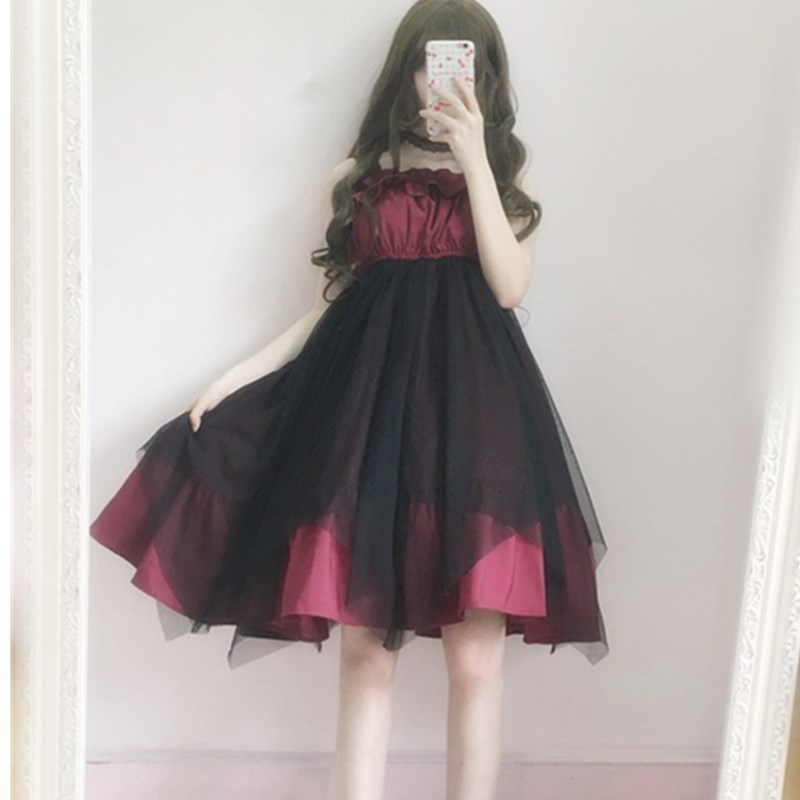 新品黑红公主洛丽塔高档日常装春夏黑暗系宫廷超仙洋装女装复古逛在类目 模玩/动漫/周边/cos/桌游, Cosplay服饰/道具/服务, Cosplay女装中 - 来自Buy2taobao.com提供专业的淘宝代购服务