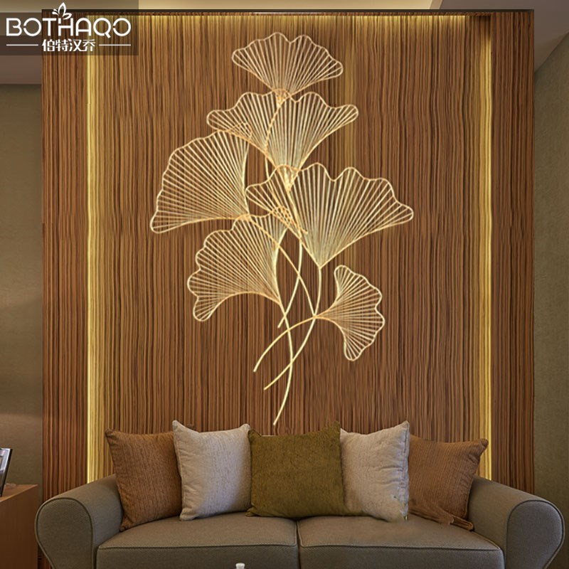American style Ginkgo biloba Wrought iron decorative wall Restaurant Wall decoration Pendant a living room bedroom Entrance ornament originality Wall hangingin the Home accessories , Mural category - from Buy2taobao.com to provide professional Taobao agent buy service