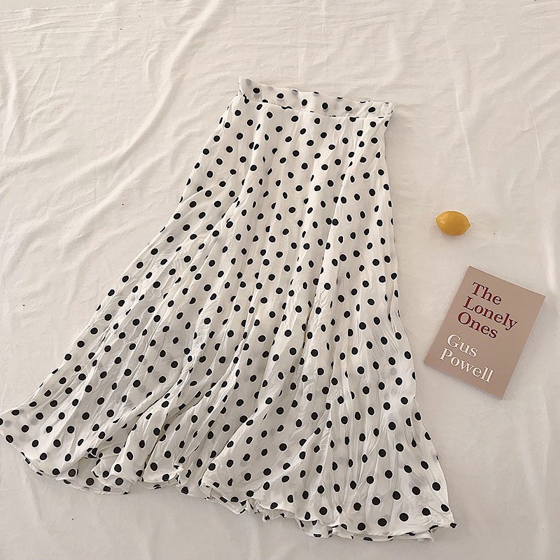 Wave Big swing skirt 2019 Spring and summer Korean Edition Retro Versatile Paige Mid length version A word skirt skirtin the Women's clothing/Boutique , Skirts category - from Buy2taobao.com to provide professional Taobao agent buy service