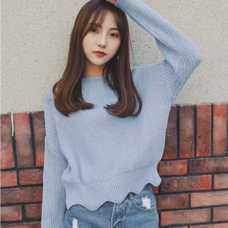 中学生春秋冬天毛衣女款套头外套搭配短裙子的上衣女士打底针织衫在类目 女装/女士精品, 毛衣中 - 来自Buy2taobao.com提供专业的淘宝代购服务