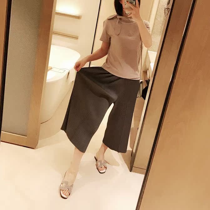 0331 自留褶皱 超好穿 19新面料超舒服褶皱八分阔腿裤|ruв категории Женская одежда, брюки, брюки - от Buy2taobao.com для оказания профессиональной услуги покупки агента Taobao
