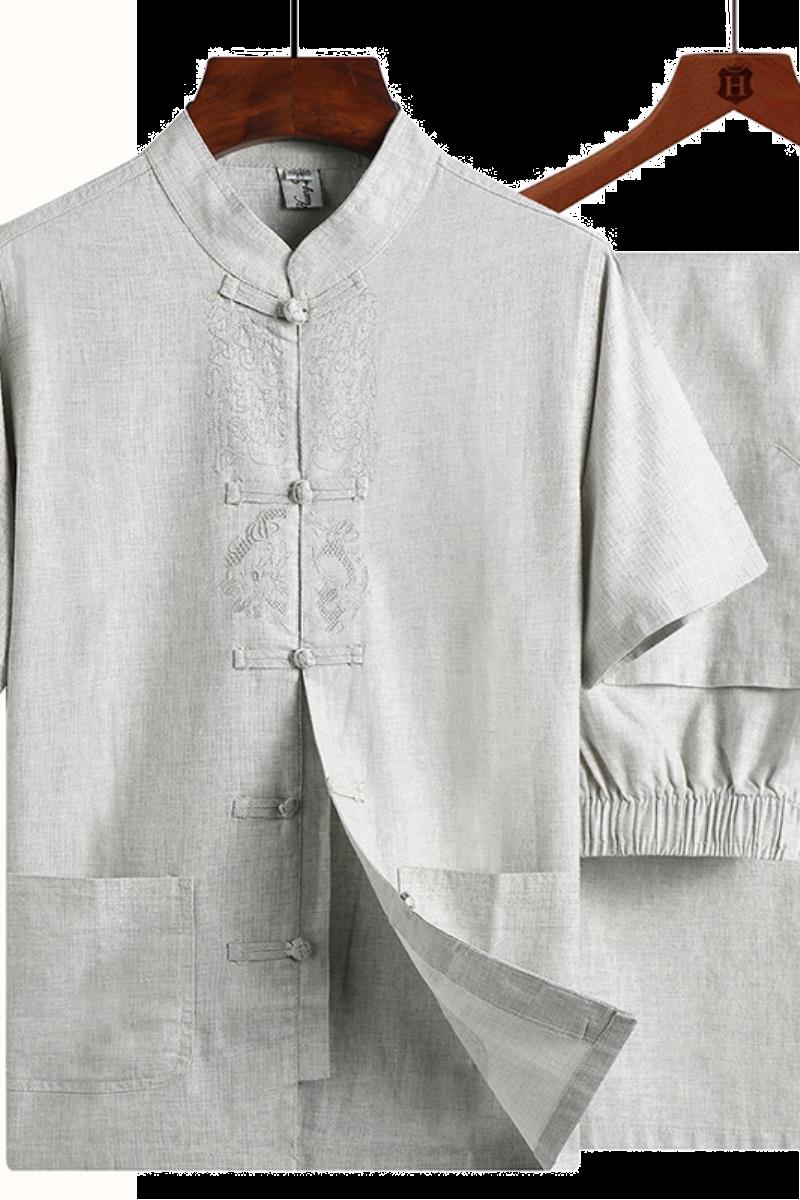中老年亚麻套装男短袖唐装爸爸老人汉服中国风爷爷中式棉麻衣服|msdalam kategori Pakaian Lelaki, pakaian kebangsaan - dari Buy2taobao.com untuk memberikan perkhidmatan ejen Taobao profesional membeli
