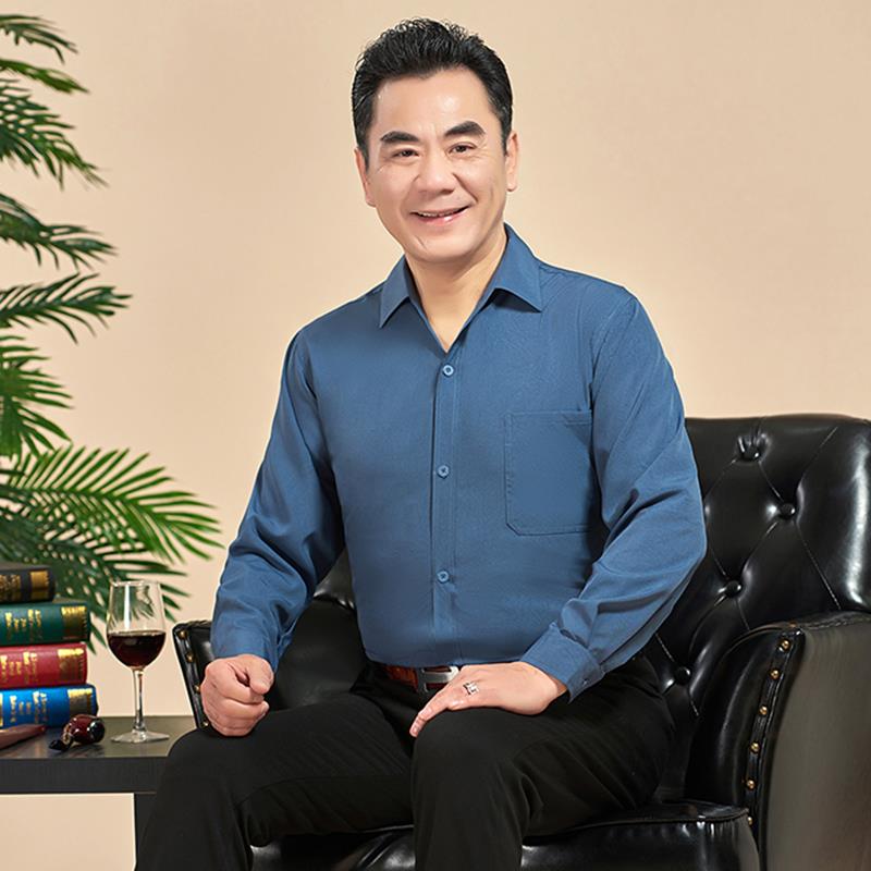 Spring and summer new pattern middle age man Long sleeve shirt Middle and old age shirt 4050 dad Thin section Easy jacketin the Men's clothing, Shirt category - from Buy2taobao.com to provide professional Taobao agent buy service
