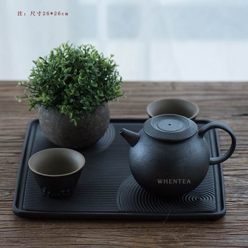 |黑陶茶盘 蓄水枯山水陶瓷壶承小号茶台 家用日式简约干泡台在类目 餐饮具, 茶具, 茶盘中 - 来自Buy2taobao.com提供专业的淘宝代购服务