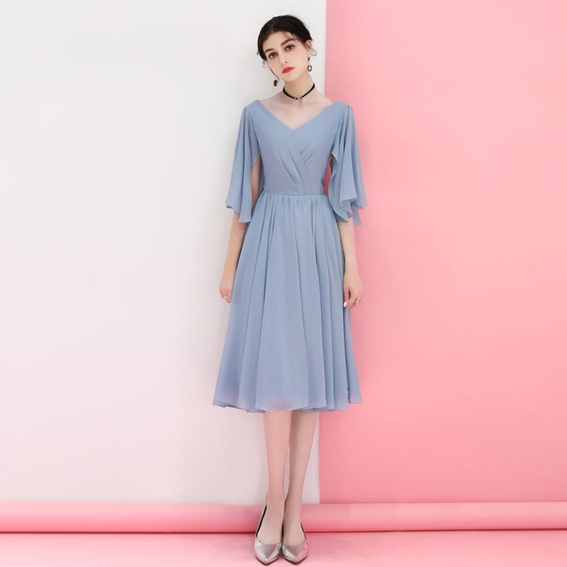 姐妹团伴娘服2019婚礼韩版中长款新款闺蜜装演出蓝色晚礼服裙女夏|ruв категории Женская одежда, Cвадебные платья, платье/вечернее платье - от Buy2taobao.com для оказания профессиональной услуги покупки агента Taobao