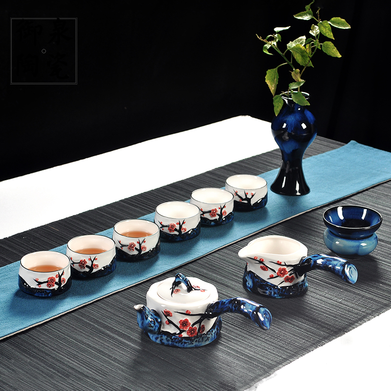 茶具套装家用陶瓷功夫茶具6人整套简约手绘碗侧把茶壶茶杯套装在类目 餐饮具, 茶具, 功夫茶具中 - 来自Buy2taobao.com提供专业的淘宝代购服务