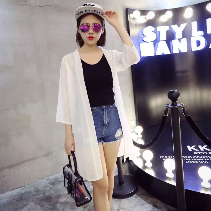 2019夏季款女装韩版空调开衫防晒衣服雪纺衫中长款女式薄外套大码|ruв категории Женская одежда, кружева свитер/шифон рубашка - от Buy2taobao.com для оказания профессиональной услуги покупки агента Taobao