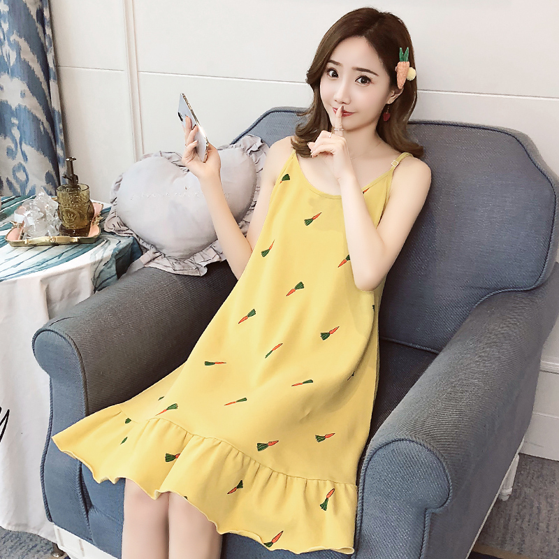 summer camisole pure cotton Korean Edition Nightdress fresh lovely summer lady Cotton Sleeveless sexy pajamas Home Furnishingsin the Women's clothing/Boutique , Windbreaker category - from Buy2taobao.com to provide professional Taobao agent buy service