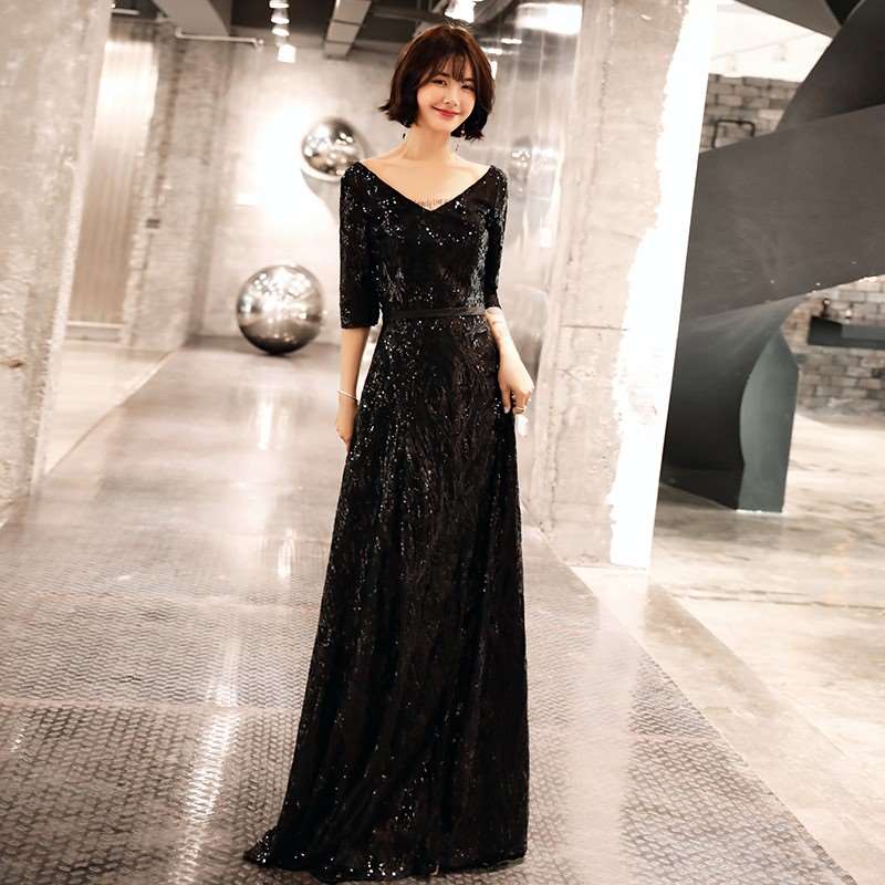 尾牙 洋装适合年会穿的衣服参加女时尚礼气质黑色晚礼服裙女2018在类目 女装/女士精品, 婚纱/旗袍/礼服, 礼服/晚装中 - 来自Buy2taobao.com提供专业的淘宝代购服务