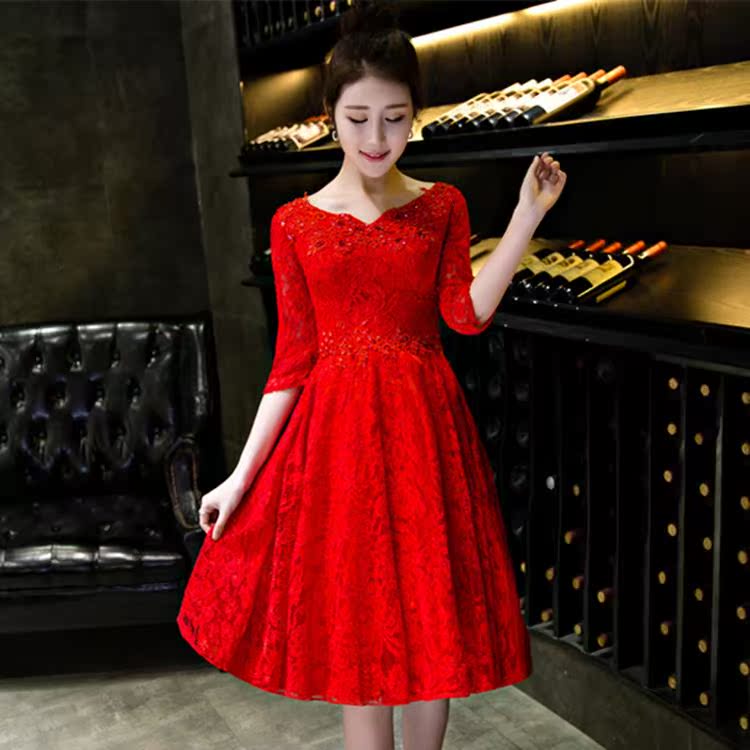 2019 new pattern Toast clothing bride marry Dress skirt XL plus fertilizer mm Show thin gules Banquetin the Women's clothing/Boutique , Wedding/Cheongsam/Formal dress , Formal dress/Evening category - from Buy2taobao.com to provide professional Taobao agent buy service