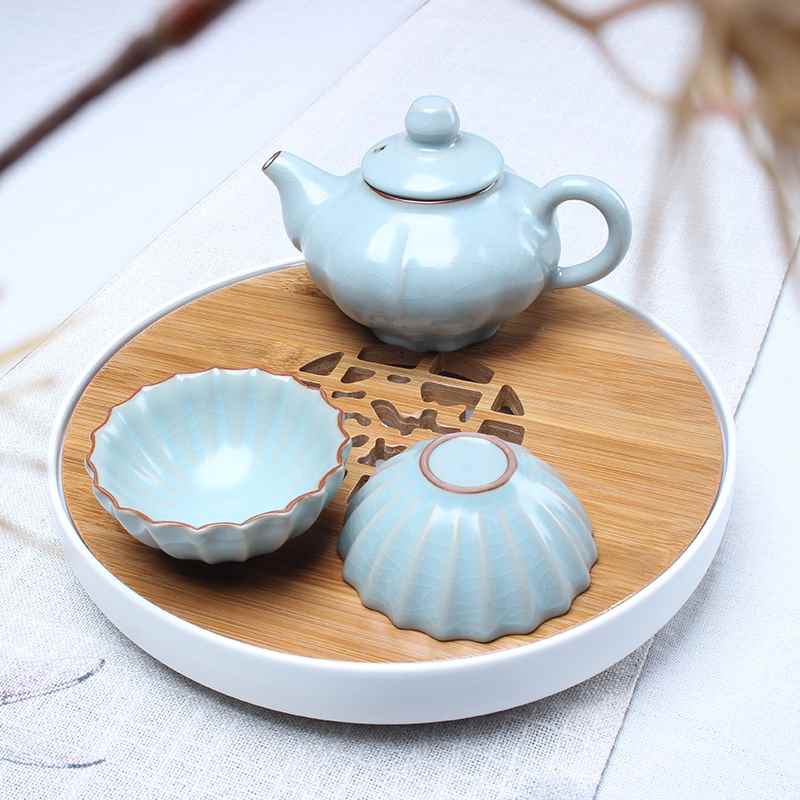 可养汝窑功夫茶壶茶杯开片简约家用陶瓷茶盘旅行日式小型茶具套装在类目 餐饮具, 茶具, 功夫茶具中 - 来自Buy2taobao.com提供专业的淘宝代购服务