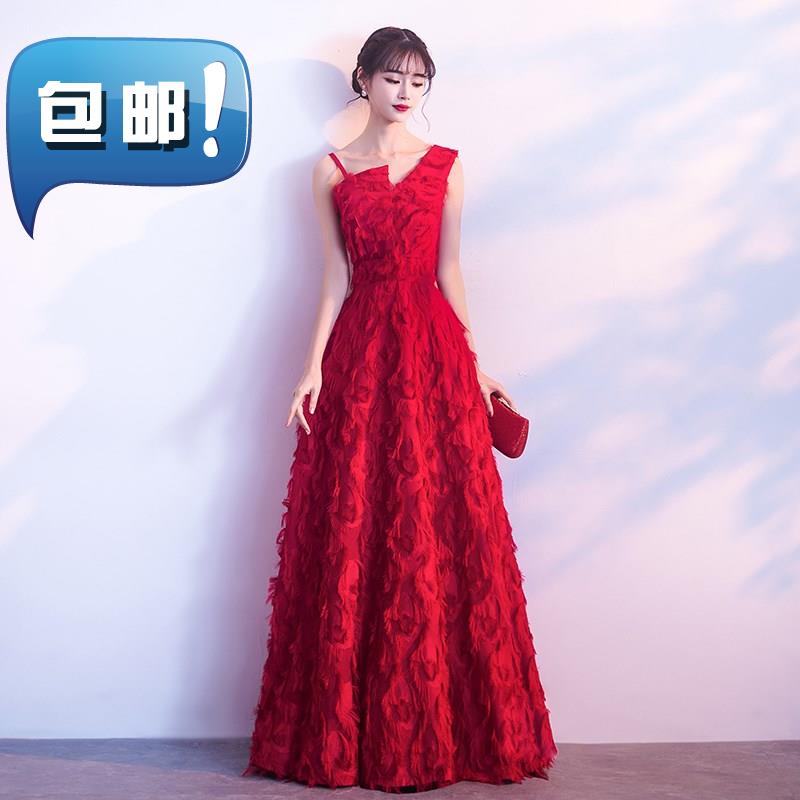 敬酒服c新娘红色2018新款夏季结婚订婚宴会晚礼服裙女单肩长款显在类目 女装/女士精品, 婚纱/旗袍/礼服, 礼服/晚装中 - 来自Buy2taobao.com提供专业的淘宝代购服务
