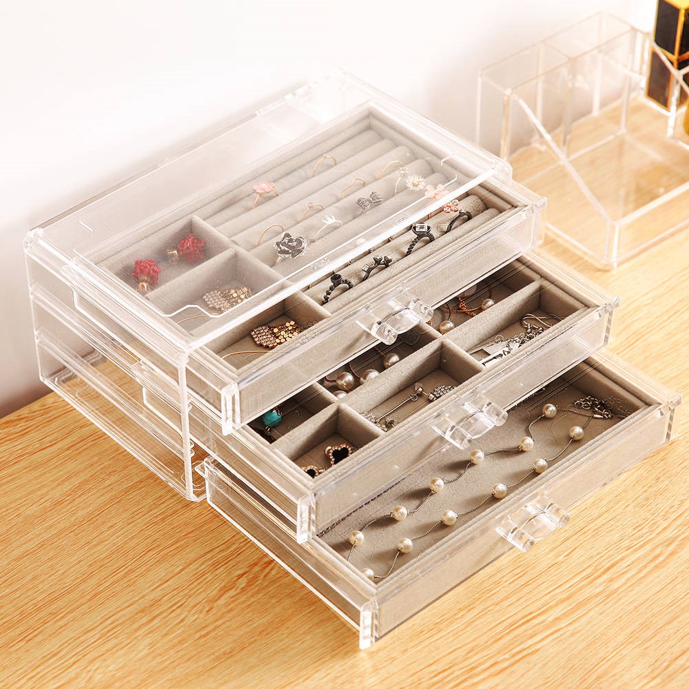 jewelry storage box transparent Earrings Ear Studs Ring Trinket Card issuance Simplicity Multi-grid Pack Acrylic Storage boxin the Home Fabric , Stitch & Tools Accessories , Cross stitch accessories , Jewelry Box category - from Buy2taobao.com to provide professional Taobao agent buy service