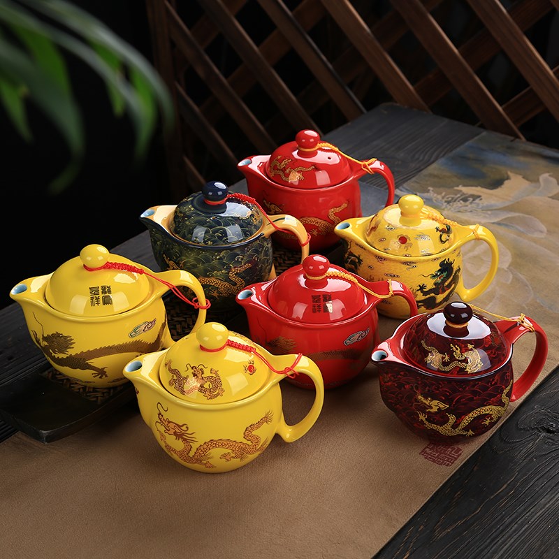 ceramics Retro Chinese style Large Kungfu Online tea set household tradition Chinese style filter teapot Restaurant Dragon patternin the Tableware , Tea set , Teapot category - from Buy2taobao.com to provide professional Taobao agent buy service