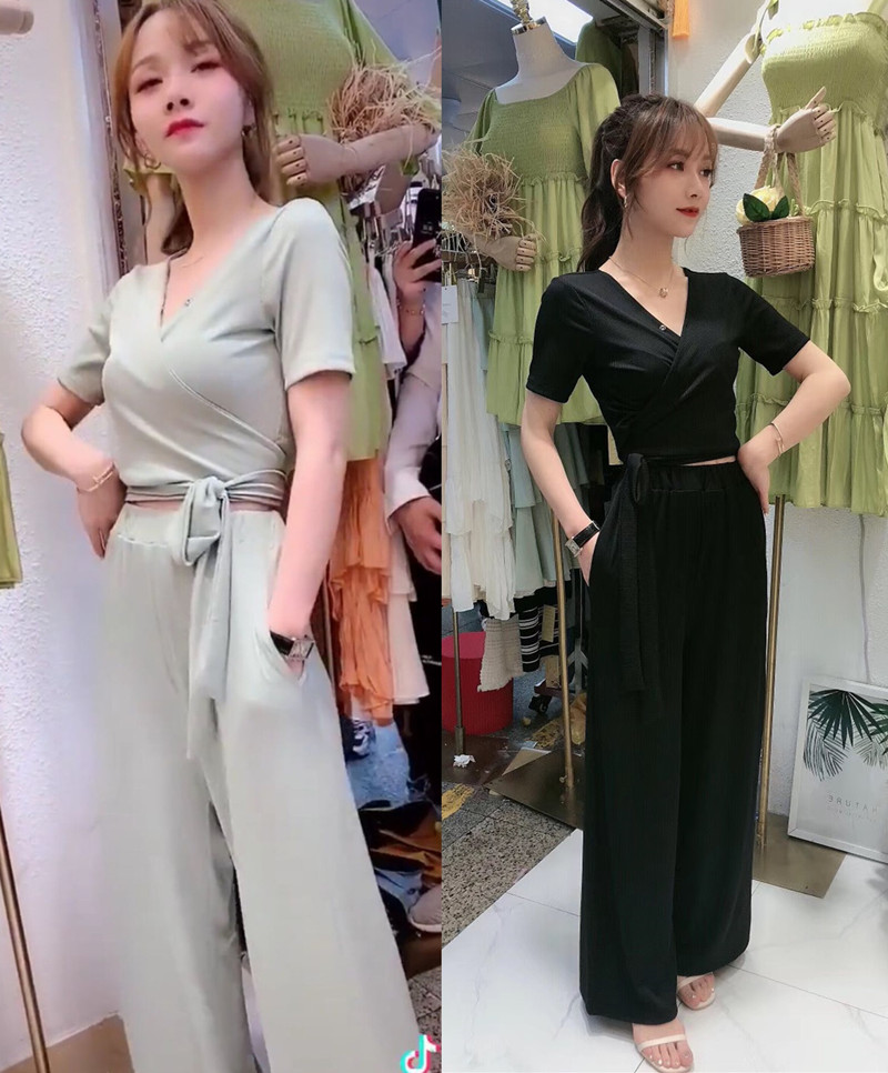 Net Red Kaka Same item new pattern Hong Kong flavor V. jacket Straight Wide leg pants temperament suit 4 colorsin the Women's clothing/Boutique , Set/Student uniforms/Work uniforms , Fashion Set category - from Buy2taobao.com to provide professional Taobao agent buy service