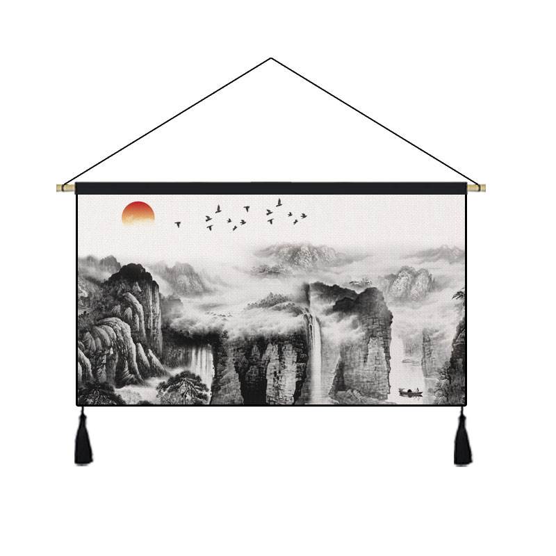客厅古风大幅挂毯横幅玄关背景墙布艺挂画现代沙发背景墙壁画在类目 居家布艺, 挂毯/壁毯中 - 来自Buy2taobao.com提供专业的淘宝代购服务