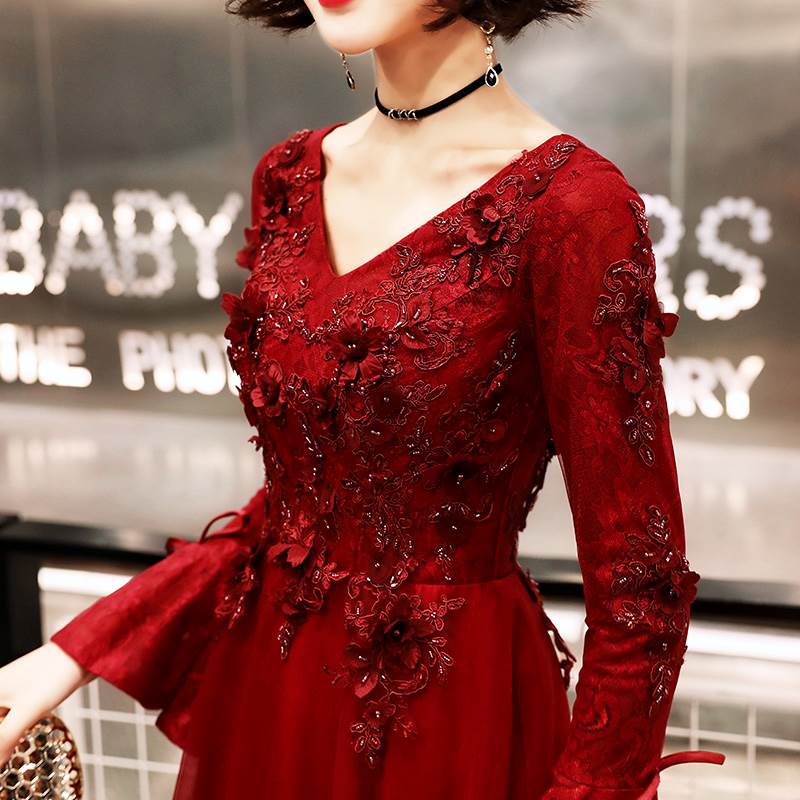 敬酒服红色2019春款结婚礼服新娘答谢宴回门现代服大码修身显瘦女|msdalam kategori Butik wanita / wanita, perkahwinan/Cheongsam/pakaian, pakaian/malam - dari Buy2taobao.com untuk memberikan perkhidmatan ejen Taobao profesional membeli