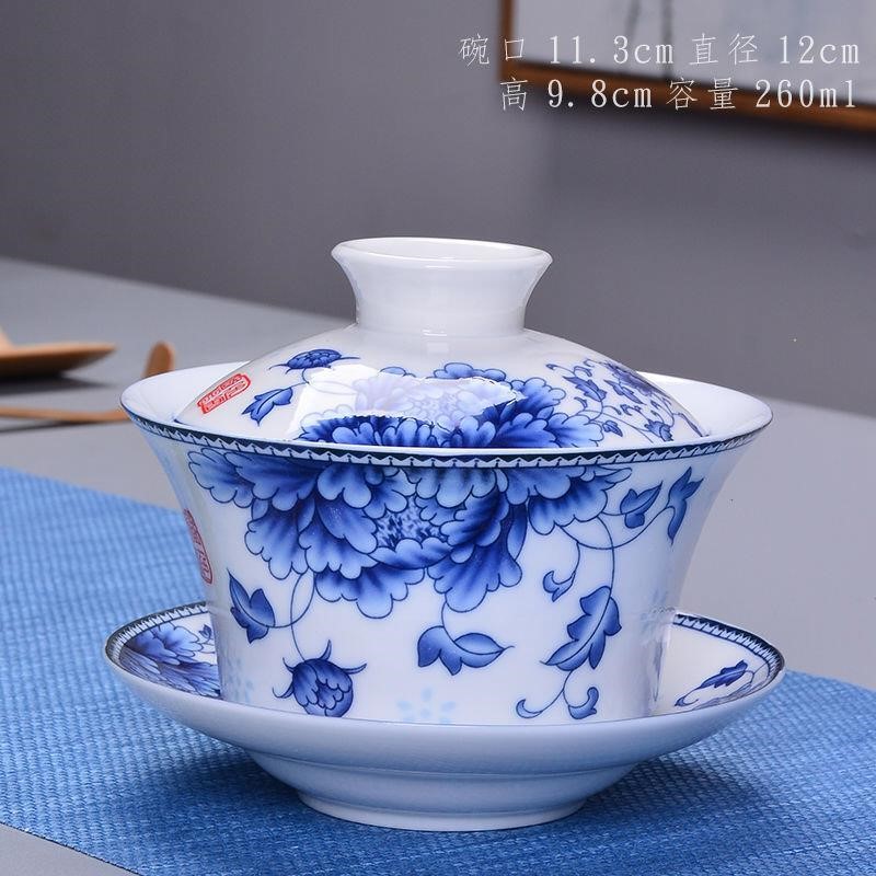 盖碗茶杯 茶碗大号茶具景德镇青花瓷泡茶碗陶瓷白瓷三才碗手抓壶|ruв категории посуда, чайный сервиз, супник - от Buy2taobao.com для оказания профессиональной услуги покупки агента Taobao