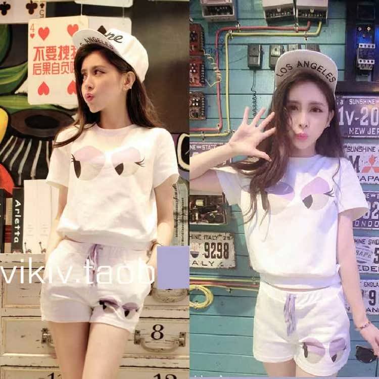 時尚套裝2018夏季新款女裝氣質短褲兩件套顯瘦休閑韓版滌棉睡衣潮在類目 女裝/女士精品, 套裝/學生校服/工作制服, 休閒運動套裝中 - 來自Buy2taobao.com提供專業的淘寶代購服務