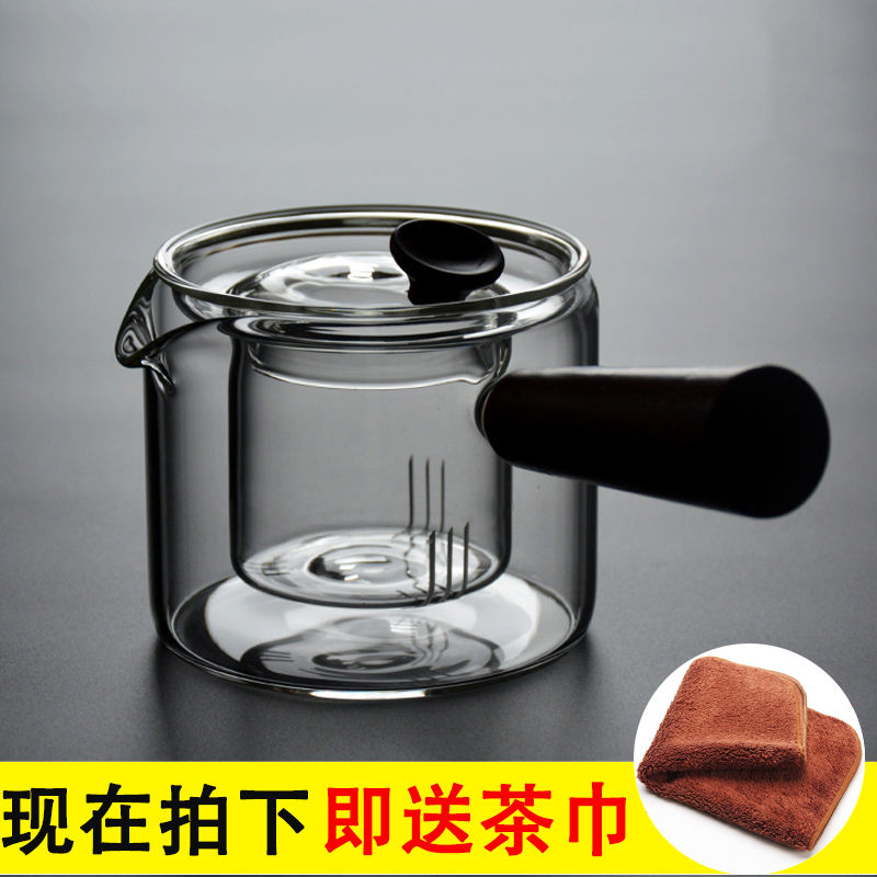 侧把玻璃茶壶家用泡茶壶耐高温小号功夫过滤木柄煮茶壶加厚茶具在类目 餐饮具, 茶具, 功夫茶具中 - 来自Buy2taobao.com提供专业的淘宝代购服务
