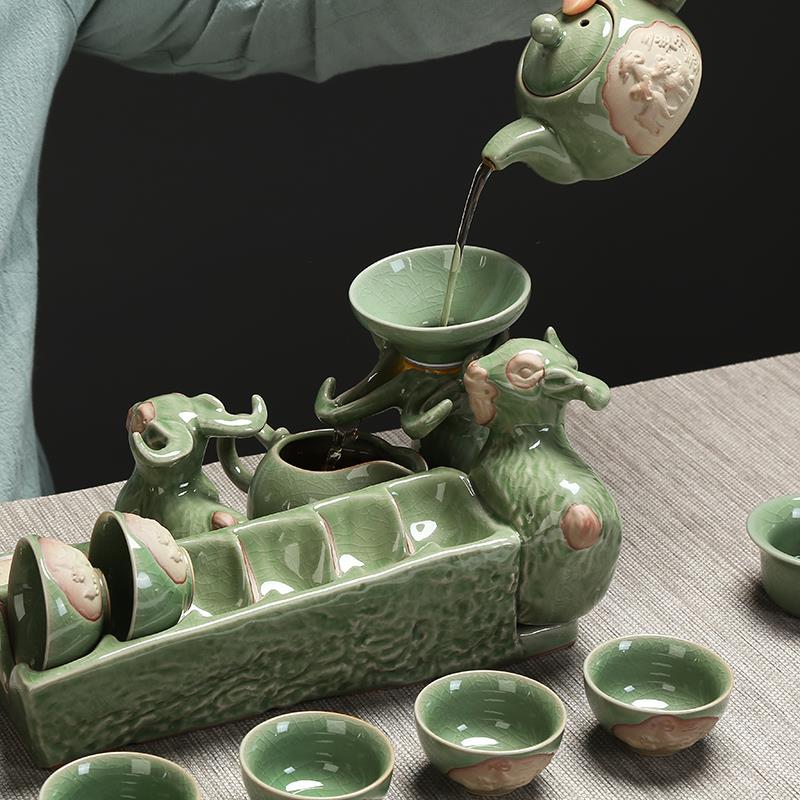 Ruyao Kungfu Online Tea Set ceramics Ge household Simplicity Teacup Binglie Glaze a complete set Ruyao teacup Teapotin the Tableware , Tea set , Kung Fu Tea category - from Buy2taobao.com to provide professional Taobao agent buy service