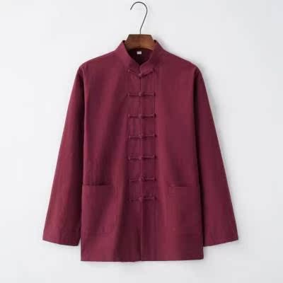 Chinese style Tang costume Young men Flax Hanfu Improvement frog Buddhist clothes Vintage Style Chinese style men's wearin the Men's clothing, National costume category - from Buy2taobao.com to provide professional Taobao agent buy service