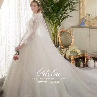 赫本風優雅2018新款中式主婚紗禮服立領長袖新娘結婚拖尾冬季長袖在類目 女裝/女士精品, 婚紗/旗袍/禮服, 婚紗中 - 來自Buy2taobao.com提供專業的淘寶代購服務