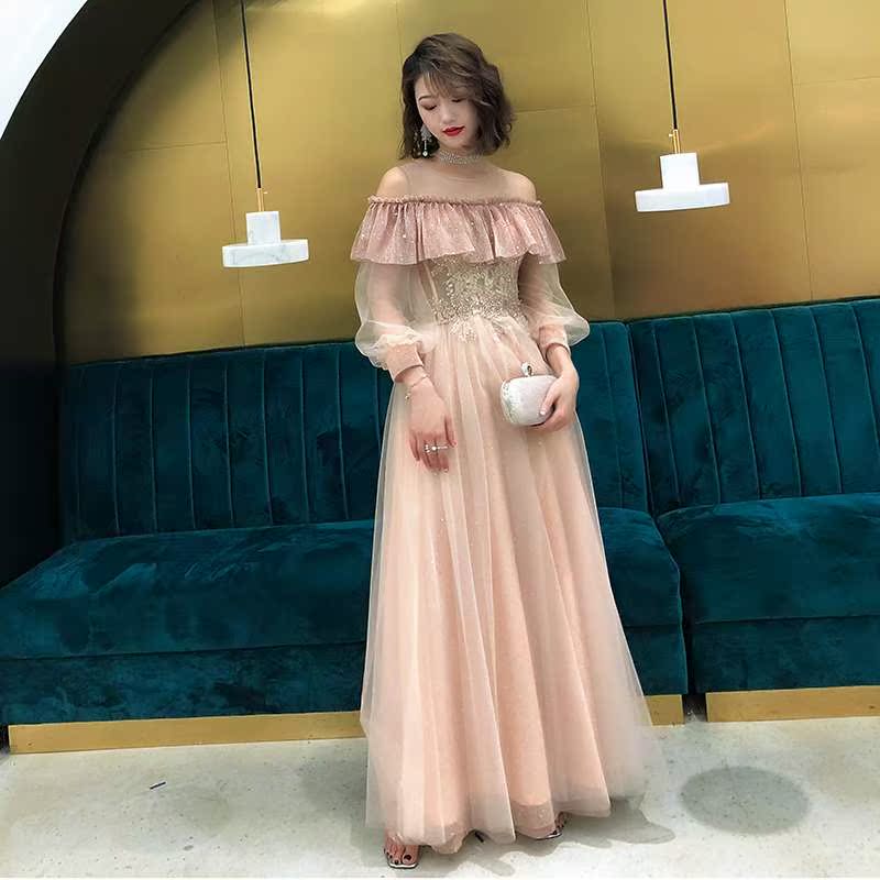 很仙的晚礼服女宴会仙气飘纱梦幻一字肩性感气质长款显瘦气场女王在类目 女装/女士精品, 婚纱/旗袍/礼服, 礼服/晚装中 - 来自Buy2taobao.com提供专业的淘宝代购服务