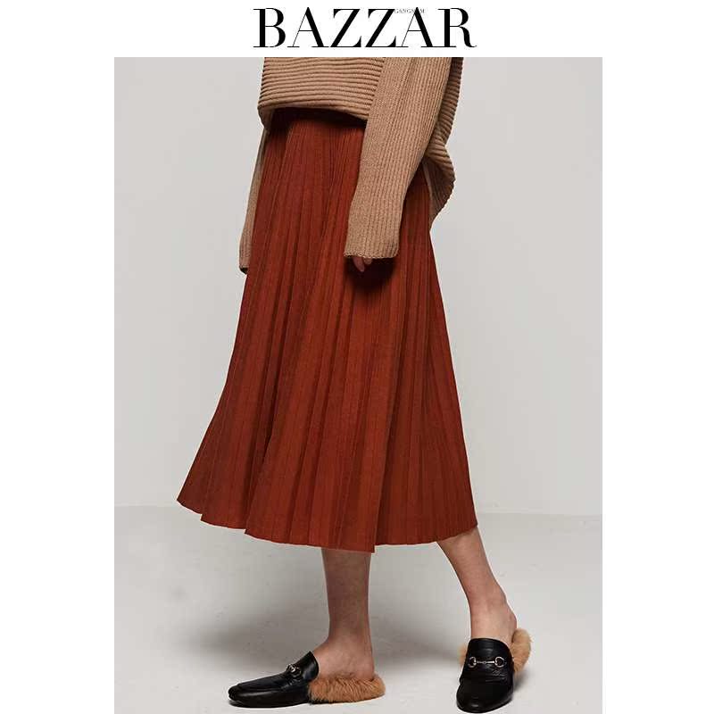2018秋季百搭百褶长裙针织百褶裙中长裙半身裙A字裙大摆裙毛线裙|msdalam kategori Butik wanita / wanita, skirt - dari Buy2taobao.com untuk memberikan perkhidmatan ejen Taobao profesional membeli