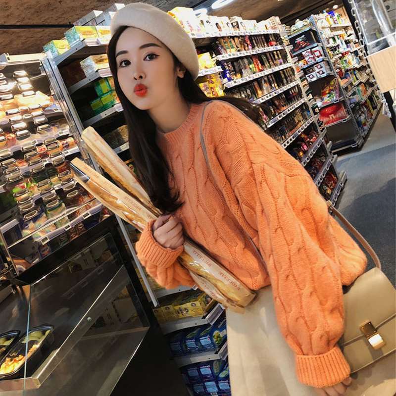 sweater Socket Easy Autumn and winter Like a breath of fresh air new pattern T-shirts Lazy wind Sweater Twist Versatile Base coatin the Women's clothing/Boutique , Sweaters category - from Buy2taobao.com to provide professional Taobao agent buy service