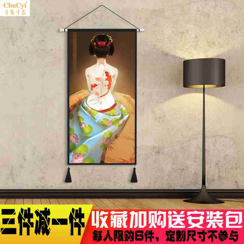 日式挂毯玄关墙面大副布艺挂画客厅背景墙装饰画大堂走廊壁毯布画在类目 居家布艺, 挂毯/壁毯中 - 来自Buy2taobao.com提供专业的淘宝代购服务