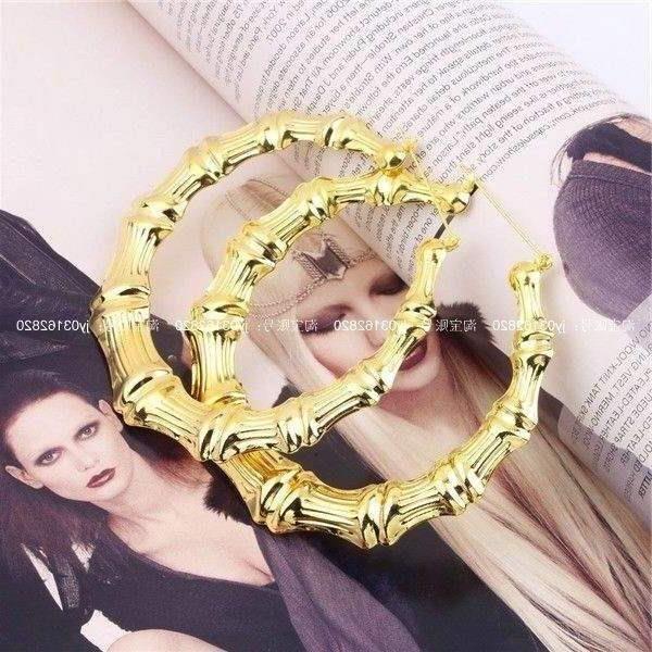 retro punk earrings gold tone women bamboo big hoop largein the Sports/Yoga/Fitness/Fans supplies , Football , Training aids , More category - from Buy2taobao.com to provide professional Taobao agent buy service