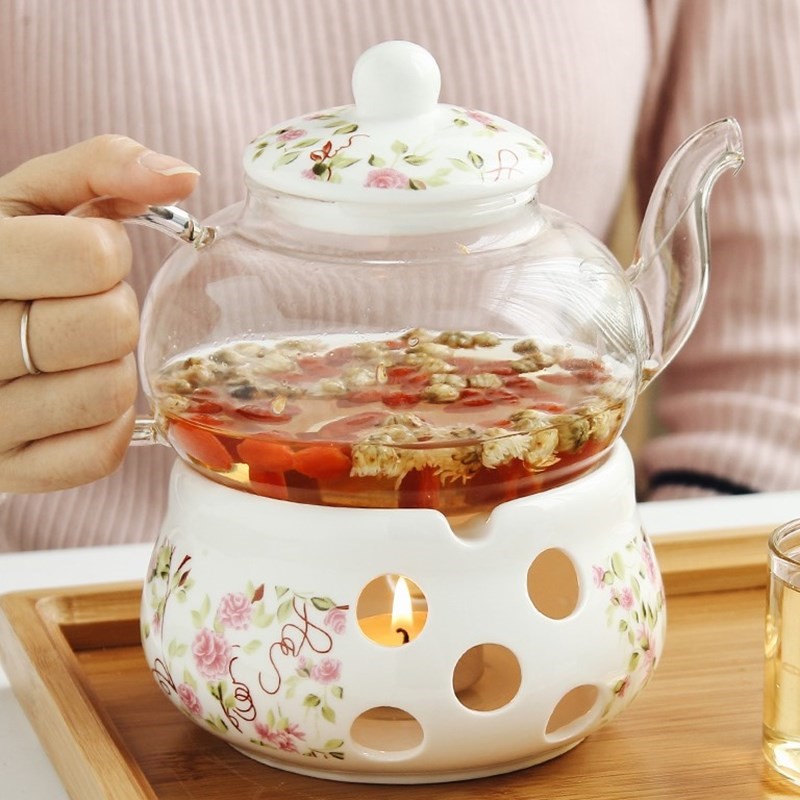 陶瓷花茶壺花茶杯玻璃花草水果花果茶壺耐熱蠟燭加熱套裝在類目 餐飲具, 茶具, 花草茶具中 - 來自Buy2taobao.com提供專業的淘寶代購服務