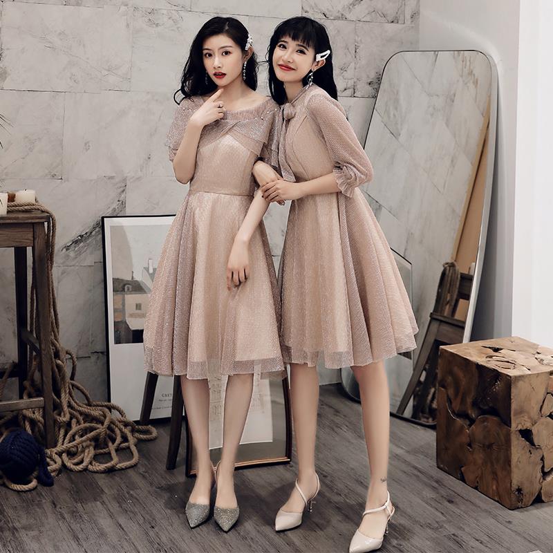 豆沙色伴娘服2019新款春仙气质韩版姐妹团小礼服显瘦闺蜜装连衣裙|ruв категории Женская одежда, Cвадебные платья, платье/вечернее платье - от Buy2taobao.com для оказания профессиональной услуги покупки агента Taobao