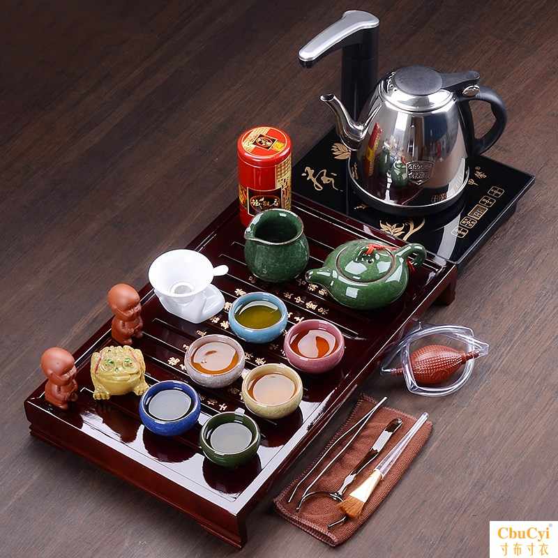 小套装茶具套装功夫茶具盘简约怀旧煮水客厅全木中式。家用冲茶促在类目 餐饮具, 茶具, 整套茶具中 - 来自Buy2taobao.com提供专业的淘宝代购服务