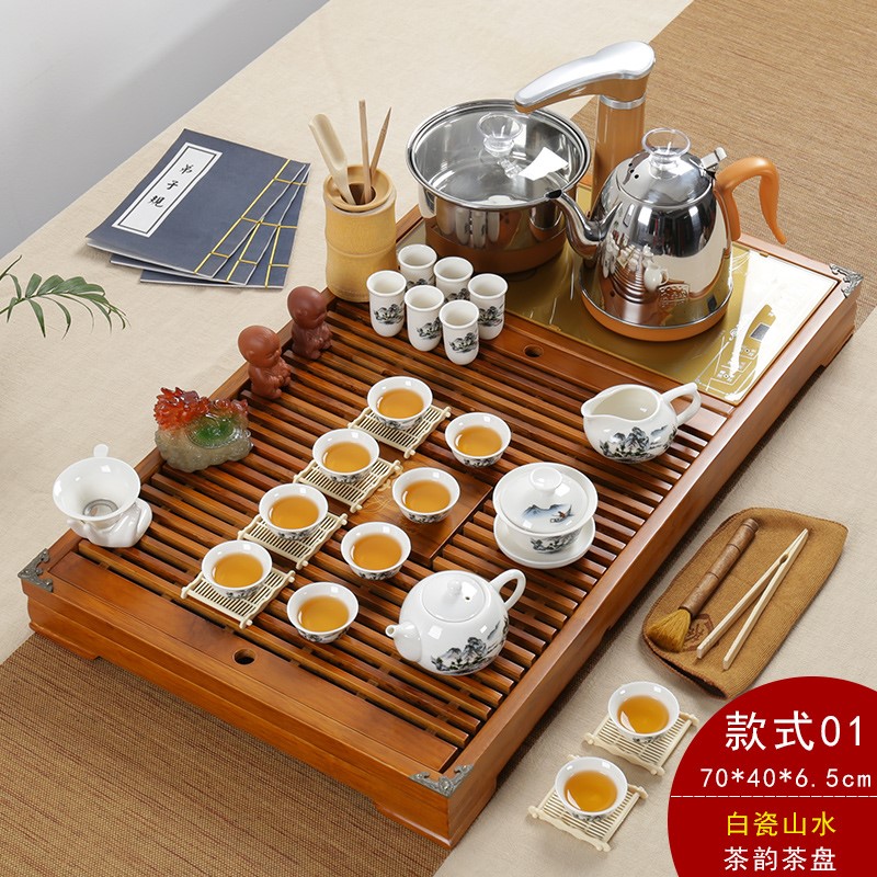 实木茶盘套装全自动上水电磁炉功夫茶具茶海托盘简约一体茶台家用|msdalam kategori pinggan mangkuk, set teh, dulang teh - dari Buy2taobao.com untuk memberikan perkhidmatan ejen Taobao profesional membeli