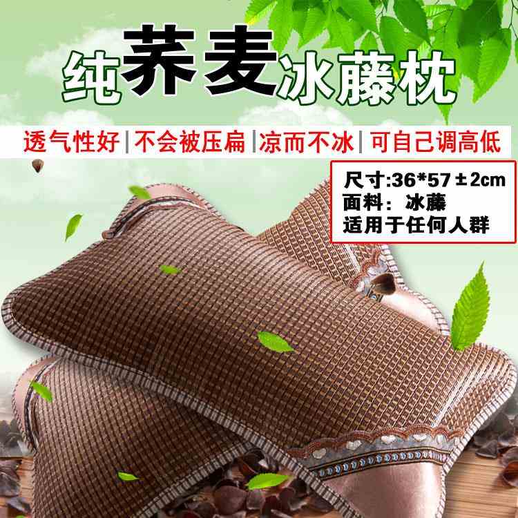 雙人加大滕面頭皮夏天枕頭涼枕荞麥殼整套清涼夏季冰絲月子枕芯透在類目 牀上用品, 枕頭/枕芯/保健枕/頸椎枕中 - 來自Buy2taobao.com提供專業的淘寶代購服務