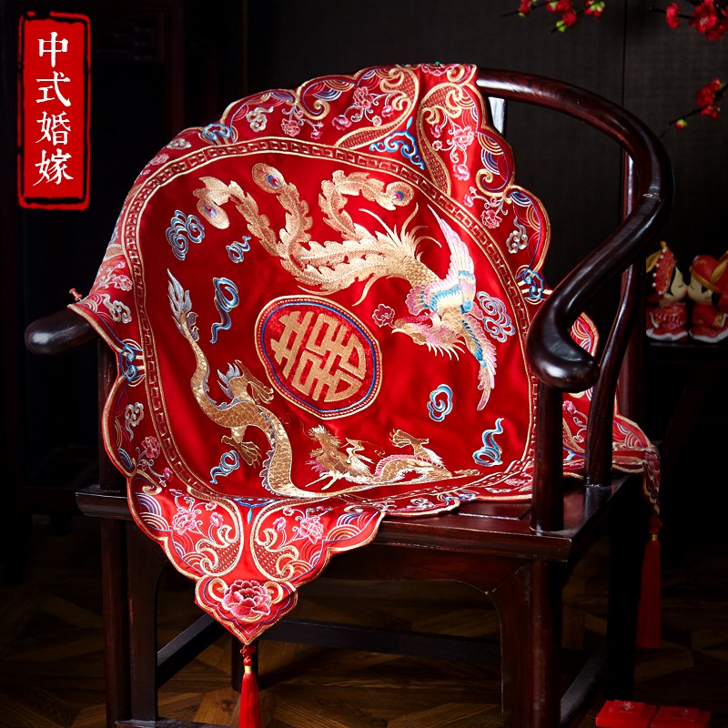 bride new pattern Hijab Chinese style wedding Golden Dragon Jinfeng Embroidery Red Veil marry Red Veil high-grade Red Veilin the Accessories/Leather belt/Hat/Muffler , Wedding dress accessories , Veil category - from Buy2taobao.com to provide professional Taobao agent buy service