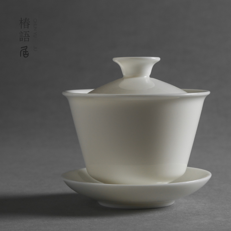 椿语居|小直身 10克白瓷大号盖碗150ml在类目 餐饮具, 茶具, 盖碗中 - 来自Buy2taobao.com提供专业的淘宝代购服务