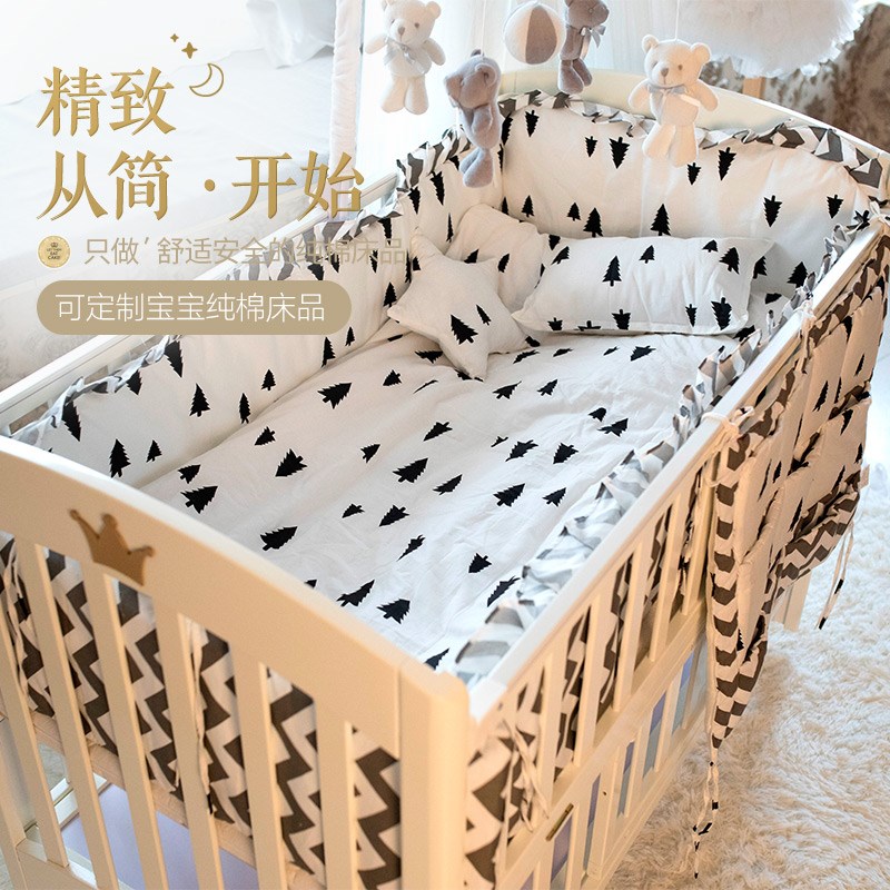 婴儿床床围宝宝床上用品套件儿童床品四五件套纯棉防撞可拆洗全棉|ruв категории подгузник/шампунь/вскармливать/тележка кроватью, спальный мешок/мат/подушка/кровать, детская кровать новобрачных - от Buy2taobao.com для оказания профессиональной услуги покупки агента Taobao