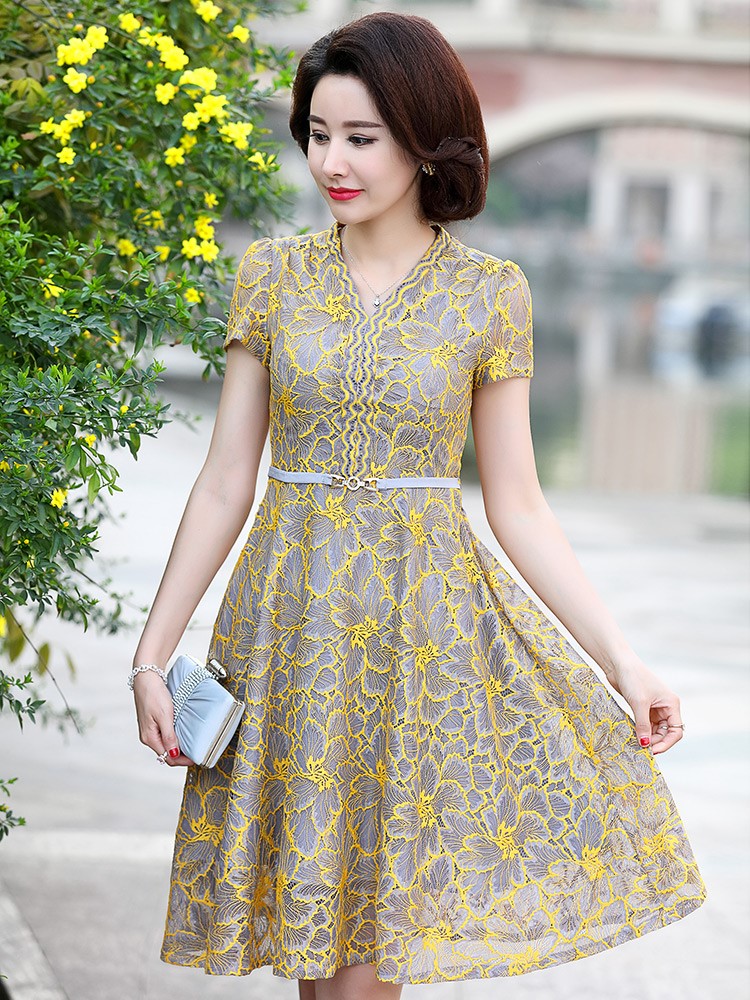 Middle aged women Dress Middle and old age Western style suit 45 Old clothes 50 mom Summer wear skirt 30 year 40 Wearin the Women's clothing/Boutique , Middle-aged women category - from Buy2taobao.com to provide professional Taobao agent buy service
