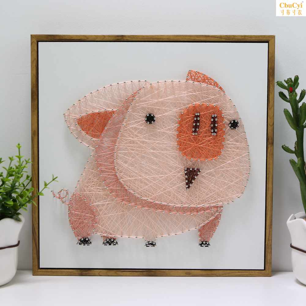 弦丝画diy手工制作材料包动物猪创意装饰钉子绕线画北欧纱线|ruв категории Домашний быт, декоративная живопись, DIY/цифровой живописи - от Buy2taobao.com для оказания профессиональной услуги покупки агента Taobao
