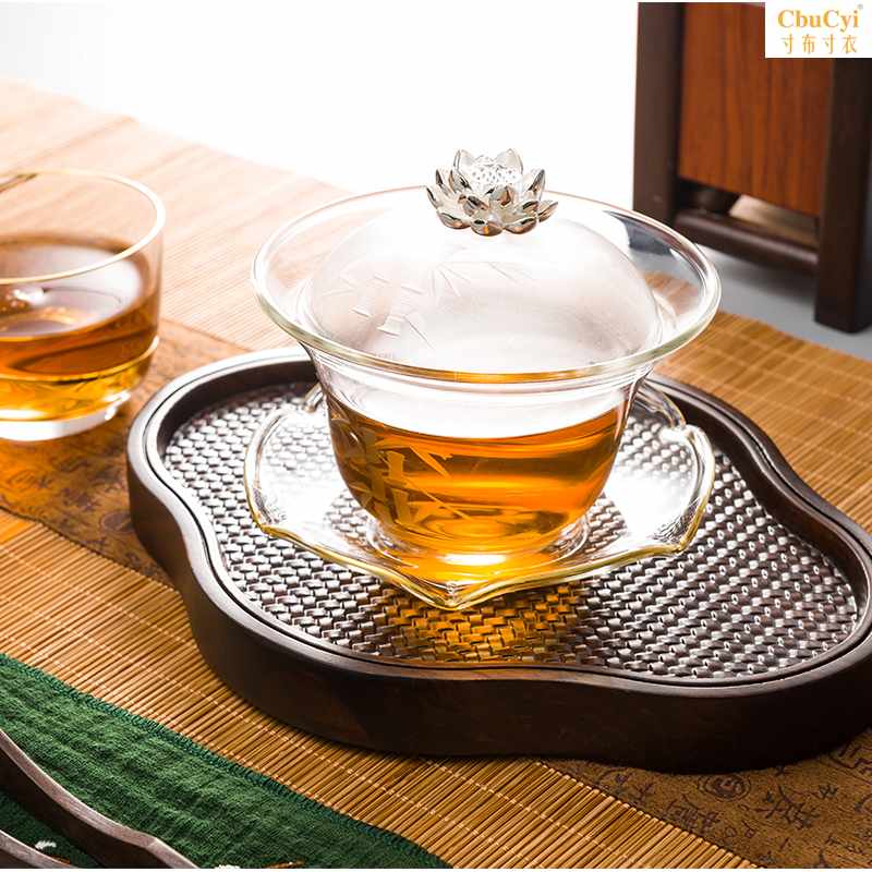 Macro tiger Japanese Heat Glass Cover bowl Outline in gold Anemone manual carving transparent Three talents Largein the Tableware , Tea set , Tureen category - from Buy2taobao.com to provide professional Taobao agent buy service