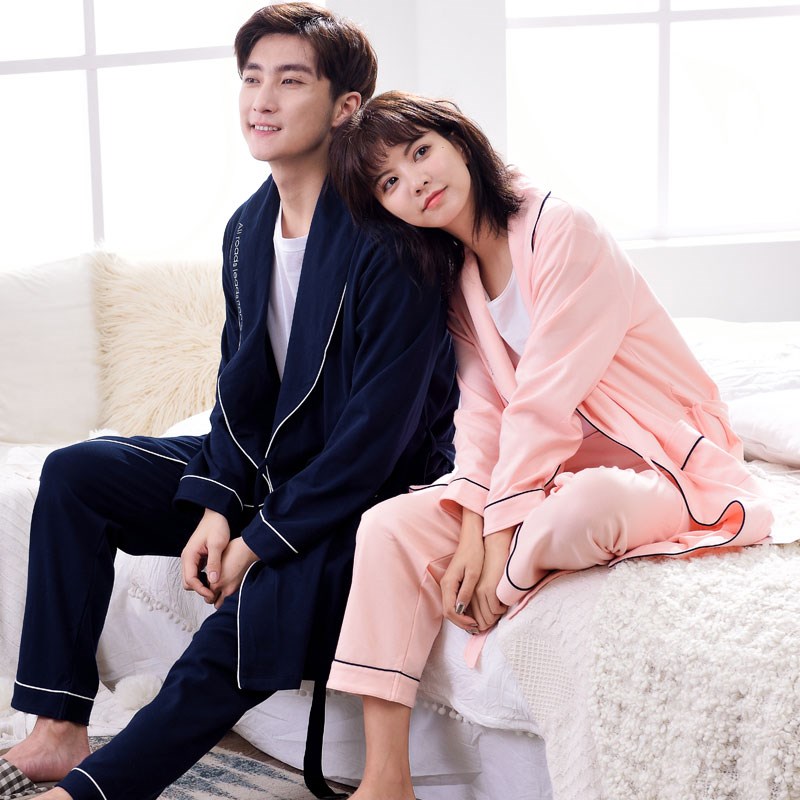 Autumn and winter pure cotton robe Long sleeve dressing gown Japanese marry pajamas Wedding lovers suit Bathrobe Home Furnishingsin the Lingerie/Men's underwear/Tracksuit , Nightwear/Bathrobes category - from Buy2taobao.com to provide professional Taobao agent buy service