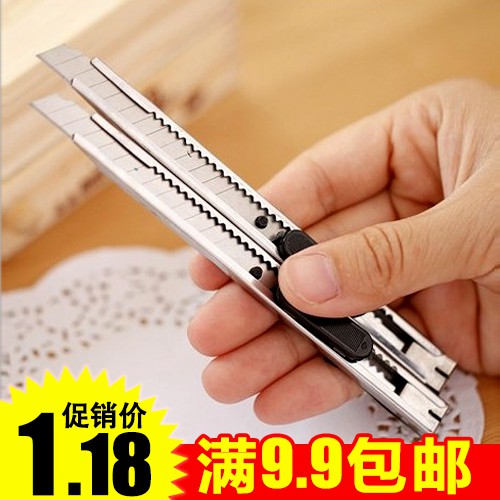 金属美工刀 小号裁纸刀壁纸刀带刀片办公文具 学生裁剪刀学生用品|ruв категории электронный словарь/электрический бумажных книг/канцелярские принадлежности, вырезать товаров, нож - от Buy2taobao.com для оказания профессиональной услуги покупки агента Taobao