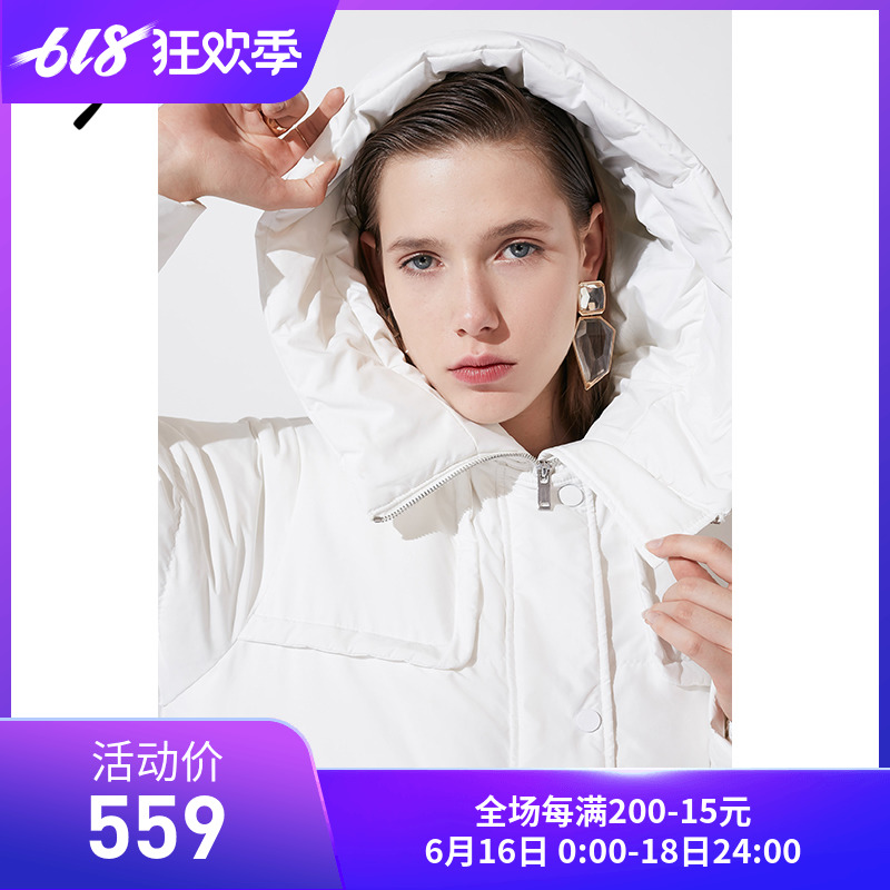 Lily2018冬新款女装纯色中长款白鸭绒直身连帽羽绒服118430D1A02|ruв категории Женская одежда, куртка - от Buy2taobao.com для оказания профессиональной услуги покупки агента Taobao