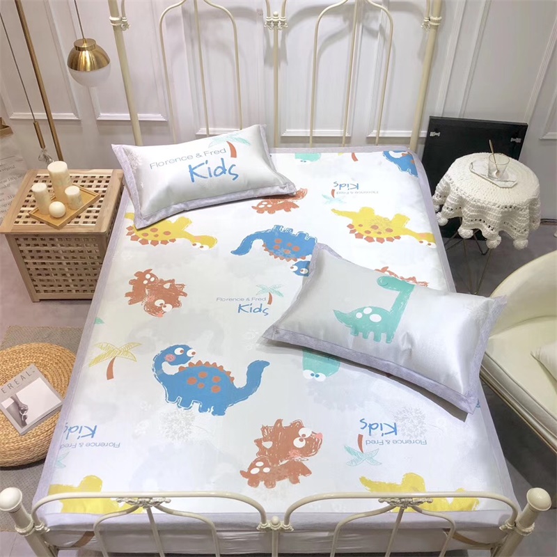 High-end dinosaur Cartoon summer sleeping mat Three-piece Suite health preservation thickening Ice silk seats girl Nordic Matin the Bedclothes , Mat/Mats/Rattan seats/Straw mat/Leather seats category - from Buy2taobao.com to provide professional Taobao agent buy service