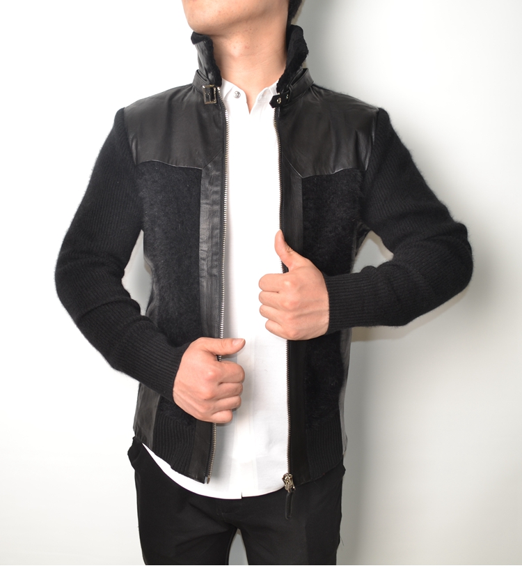 2019 Autumn man Mink cashmere sweater Men's business affairs leisure time coat Stand collar Solid Cardigan Sheepskinin the Men's clothing, Knitwear/Sweaters category - from Buy2taobao.com to provide professional Taobao agent buy service