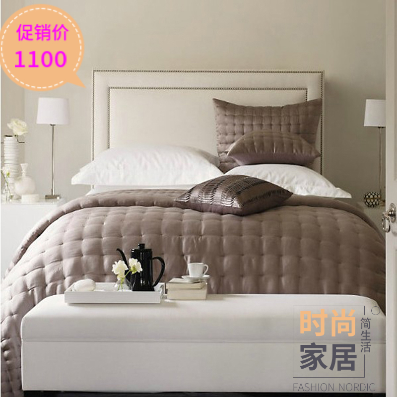 Fabric bed Double bed Family Hotel American country rivet Bedside Soft pack bed customizedin the Residential furniture , Beds , Fabric bed category - from Buy2taobao.com to provide professional Taobao agent buy service