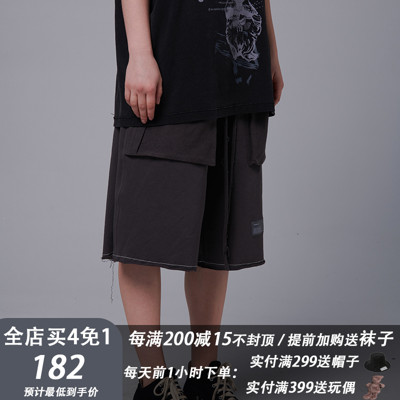 【THINGy官方店】三色纯棉撞色缝线oversize夏季工装休闲破坏短裤在类目 男装, 休闲裤中 - 来自Buy2taobao.com提供专业的淘宝代购服务